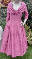 Vintage Retro pink Victorian Dress Bridesmaid 80s Halloween party S