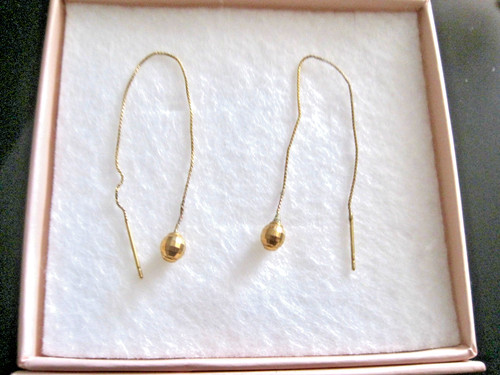 Solid gold faceted bead ball - solid,