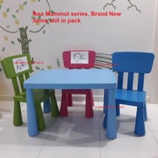 Brand New IKEA MAMMUT Kids Chairs Tables, Indoor/Outdoor multicolour