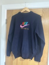 Vintage Nike Knitted Jumper Navy USA Sweatshirt Unisex Size 44-46”