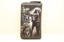 Wallet/Wallet Black with Motif " Biker / Skull " - 18x10cm