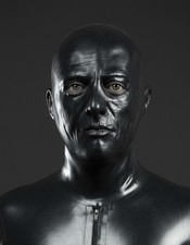 BLACK LATEX HOOD THICK HEAVY