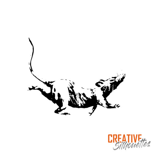 Banksy running rat stencil - rat,