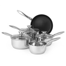 Russell Hobbs Pan Set 5PC Classic Collection Stainless Steel NonStick With Lids