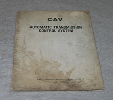 CAV AUTOMATIC TRANSMISSION CONTROL SYSTEM SERVICE MANUAL 1969 474 CONTROL UNIT
