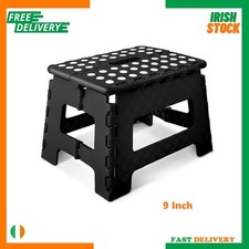 KEPLIN 9 Inch Heavy Duty Folding Step Stool | Non-Slip Foldable Footstool IR
