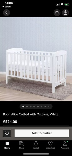 Boori solid wood cot - boori, bed