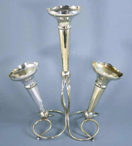 Antique silver plate vase - silver,
