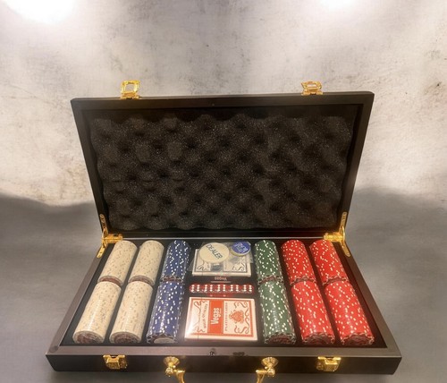 Quality poker set - set:, leather