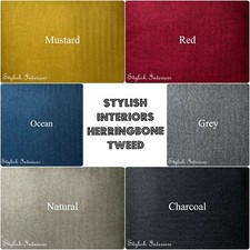 Hi-Quality Herringbone Tweed Upholstery Sofa Curtains Cushions Bed Throw Fabric