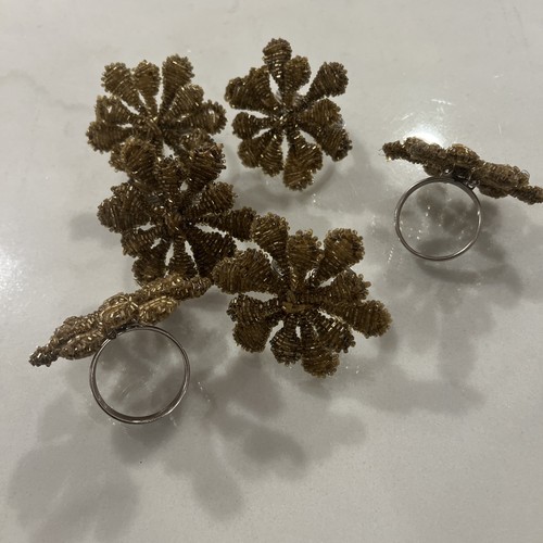 Gold beaded snowflake - beaded,