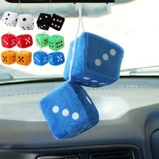 2PCS Soft Fuzzy Dice Car Rear