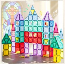 60 to 121 PCS Kids Magnetic Tiles Building Construction Blocks Activity Toy Kit