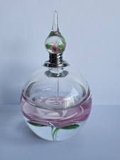 Vintage Art Glass Perfume Scent Bottle Paperweight  Infused Flowers Very Unique