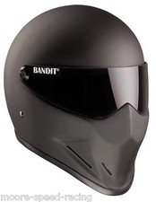 Bandit 'Crystal' motorcycle helmet (matt black).  Streetfighter / Stig style
