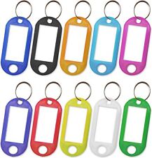 Key Tags Plastic Key Rings ID Tags Name Label Key Fob Tag Various Colours !!!