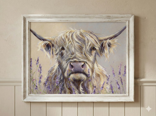 Highland cow wall art lavender - highland,