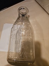 Old Clover Farms Milk Bottle NYC with Large Shamrock