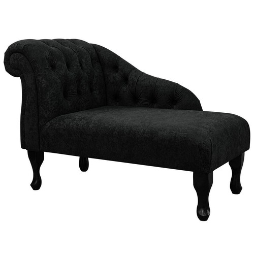 Black buttoned chaise longue - buttoned,