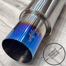 HI POWER MUFFLER 4.0" HKS INSPIRED BLUE TIP - 2.5 INCH INLET FREE SHIPPING