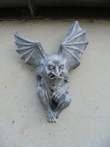 Winged gargoyle wall plaque - wall,