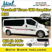 LWB VAUXHALL VIVARO Camper Side Stripes Decals Stickers Van Graphics NO P&P 051