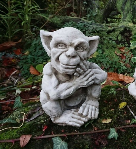 Stone garden cheeky goblin - garden,