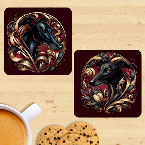 Greyhound coasters set 2 - coasters,,