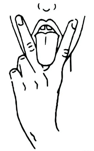Tongue fingers temporary - fingers,