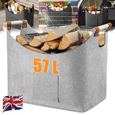 Firewood Carrier Bag Log Storage Tote with Handles Wood Holder for Fireplace NEW