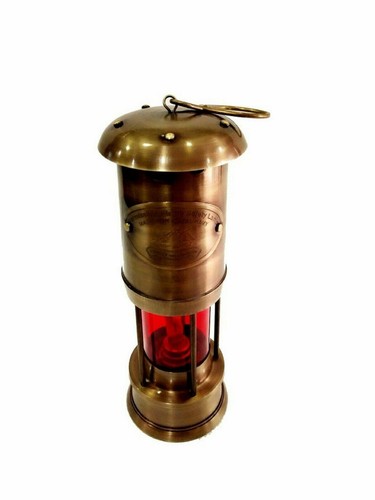 Brass miner lamp - lamp, nautical