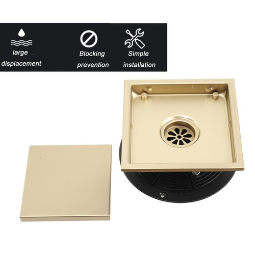 Square shower floor drain - 6",
