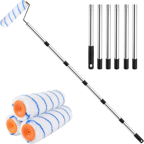 Paint roller with extendable - paint,