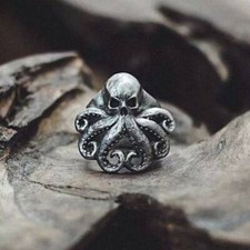 Men's Octopus Skull Biker Punk