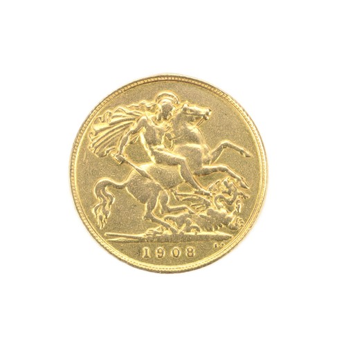 1908 gold half sovereign - 1908,