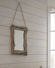 Handmade driftwood wall mirror - wall,