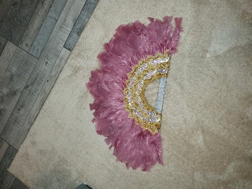 Blush ostrich feather fan - feather,
