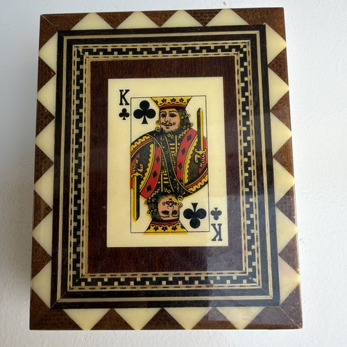 Vintage wooden inlaid - wooden, playing