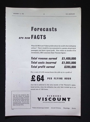 Original 1953 advert vickers - 1953,