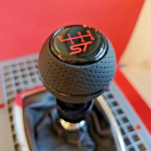 Black leather 6sp shift gear - black,