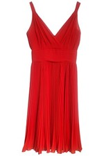 Coast Red Pleated Dress Size UK 8