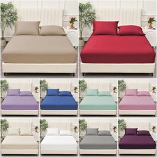 Extra Deep Fitted Sheet 30CM Ultra Soft Bed Sheets Single Double King Super King