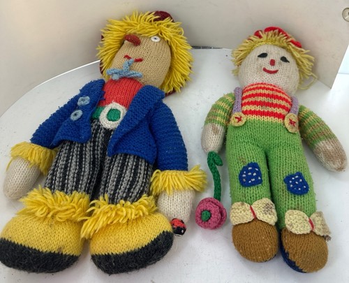 Hand knitted scarecrow dolls - hand,