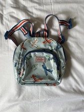 Boys Cath Kidston Kid's Mini Rucksack Aeroplanes Pale Blue Oilcloth Small