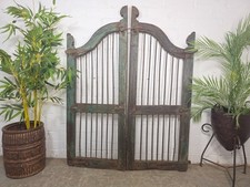 Old Pair Vintage Reclaimed Indian Wooden Iron Saloon Doors Shutters Garden Gates