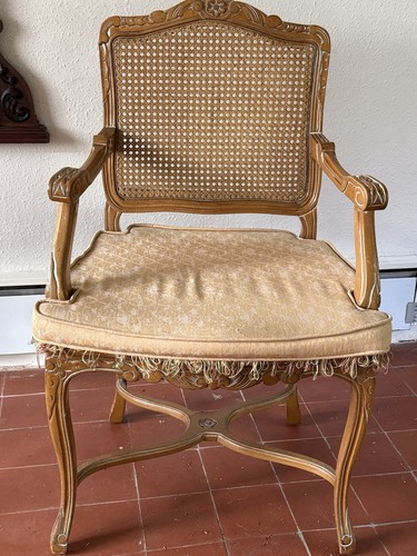 Vintage oak caned - oak, back