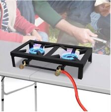 Cast Iron Propane LPG Gas Double Burner Boiling Ring Catering Stove Camping UK
