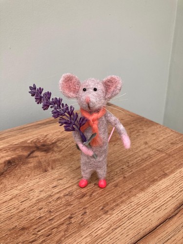 Handmade needle felted mouse - handmade,