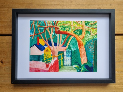 Framed hockney print x7 - hockney,