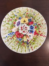 set of 6 Taitu Italy I Fiori by Emilio Bergamin 12 1/4" Floral Chop Plates 